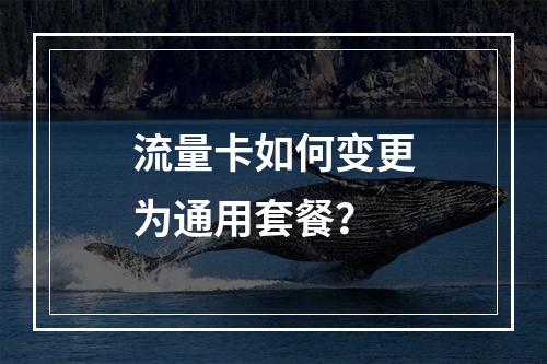 流量卡如何变更为通用套餐？