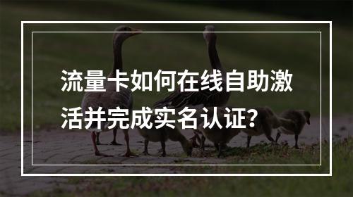 流量卡如何在线自助激活并完成实名认证？