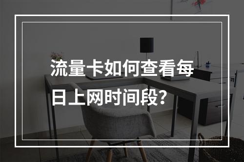 流量卡如何查看每日上网时间段？