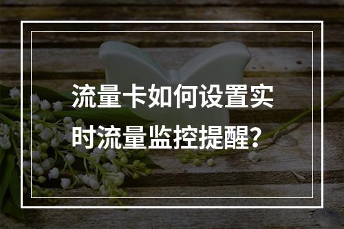 流量卡如何设置实时流量监控提醒？