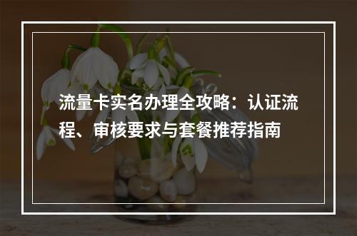 流量卡实名办理全攻略：认证流程、审核要求与套餐推荐指南