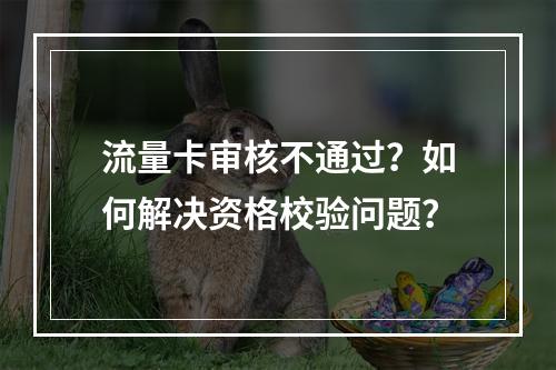 流量卡审核不通过？如何解决资格校验问题？