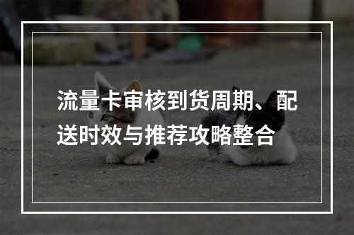 流量卡审核到货周期、配送时效与推荐攻略整合