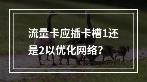 流量卡应插卡槽1还是2以优化网络？