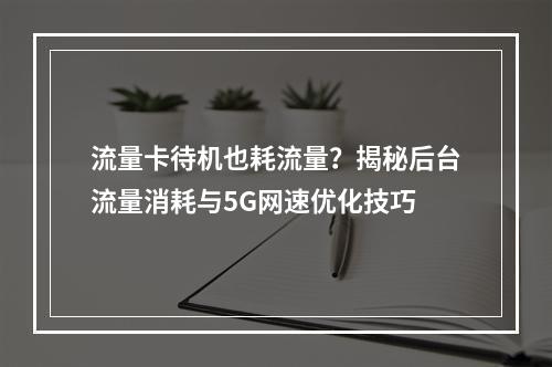 流量卡待机也耗流量？揭秘后台流量消耗与5G网速优化技巧