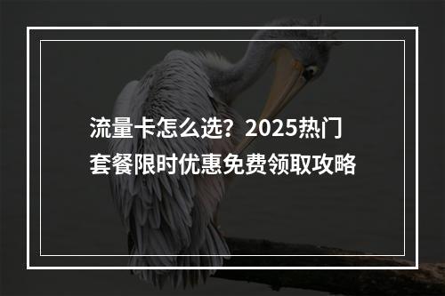 流量卡怎么选？2025热门套餐限时优惠免费领取攻略