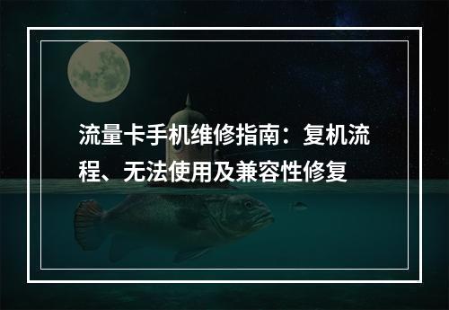 流量卡手机维修指南：复机流程、无法使用及兼容性修复