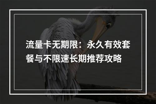 流量卡无期限：永久有效套餐与不限速长期推荐攻略