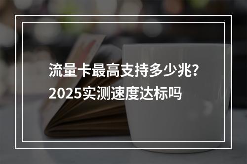 流量卡最高支持多少兆？2025实测速度达标吗