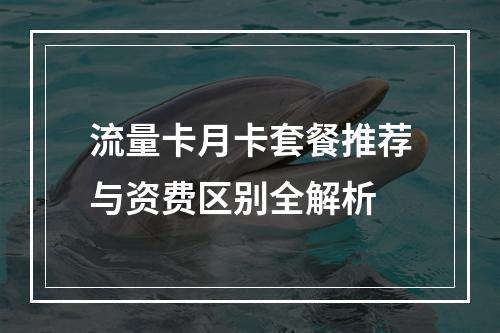 流量卡月卡套餐推荐与资费区别全解析