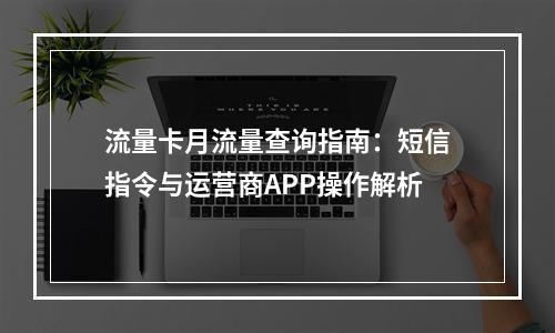 流量卡月流量查询指南：短信指令与运营商APP操作解析