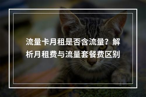 流量卡月租是否含流量？解析月租费与流量套餐费区别