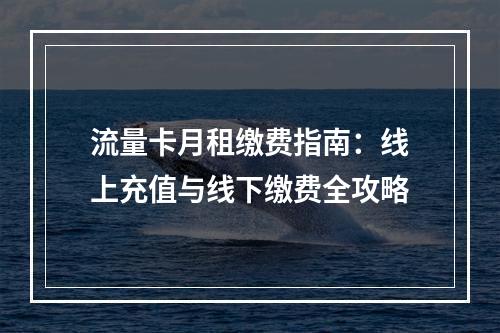 流量卡月租缴费指南：线上充值与线下缴费全攻略