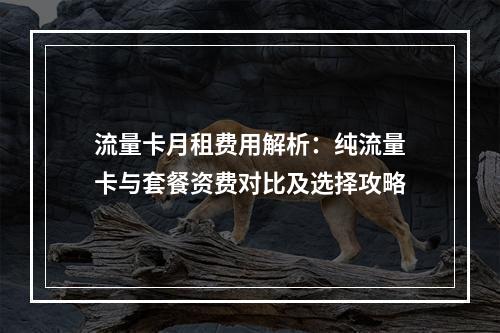 流量卡月租费用解析：纯流量卡与套餐资费对比及选择攻略