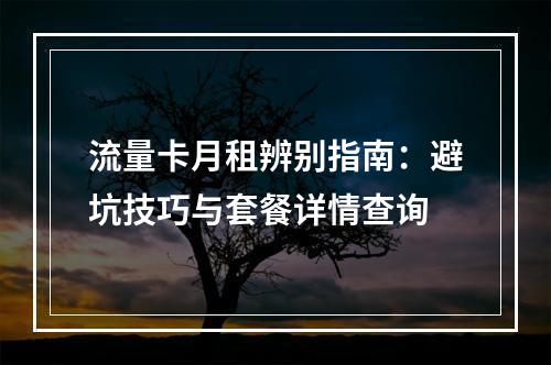 流量卡月租辨别指南：避坑技巧与套餐详情查询