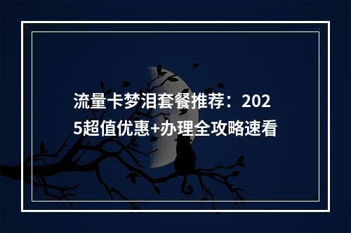 流量卡梦泪套餐推荐：2025超值优惠+办理全攻略速看