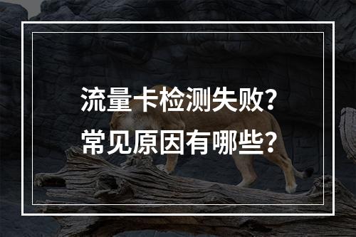流量卡检测失败？常见原因有哪些？
