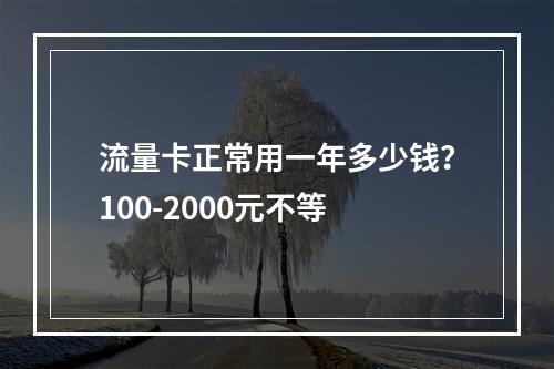 流量卡正常用一年多少钱？100-2000元不等