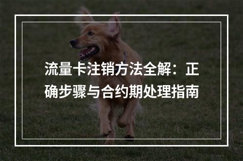 流量卡注销方法全解：正确步骤与合约期处理指南