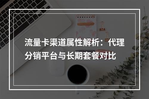 流量卡渠道属性解析：代理分销平台与长期套餐对比