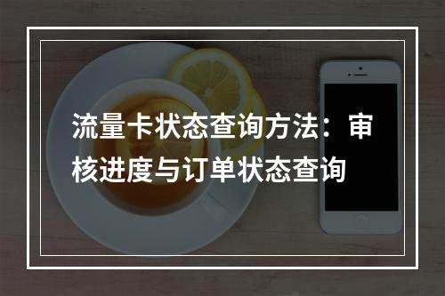 流量卡状态查询方法：审核进度与订单状态查询