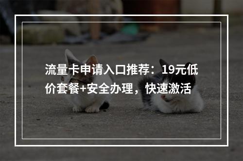 流量卡申请入口推荐：19元低价套餐+安全办理，快速激活