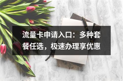 流量卡申请入口：多种套餐任选，极速办理享优惠