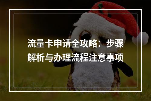 流量卡申请全攻略：步骤解析与办理流程注意事项
