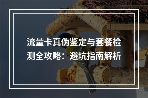流量卡真伪鉴定与套餐检测全攻略：避坑指南解析