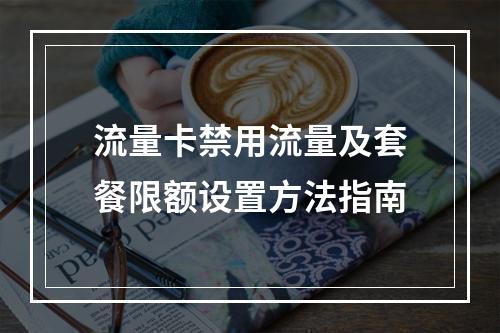 流量卡禁用流量及套餐限额设置方法指南