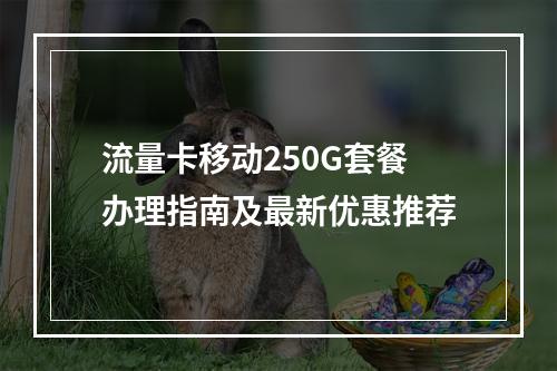 流量卡移动250G套餐办理指南及最新优惠推荐