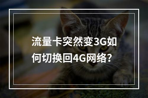 流量卡突然变3G如何切换回4G网络？