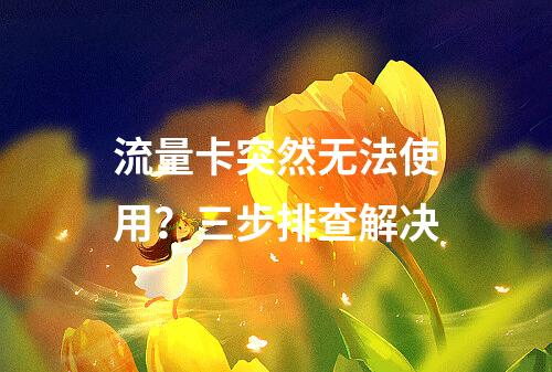 流量卡突然无法使用？三步排查解决