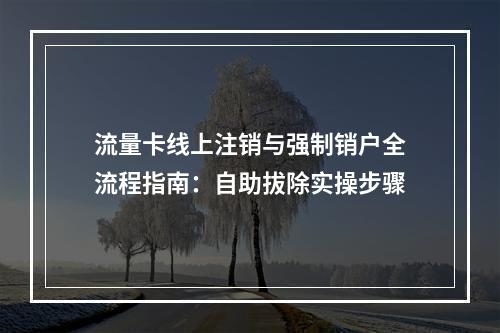 流量卡线上注销与强制销户全流程指南：自助拔除实操步骤