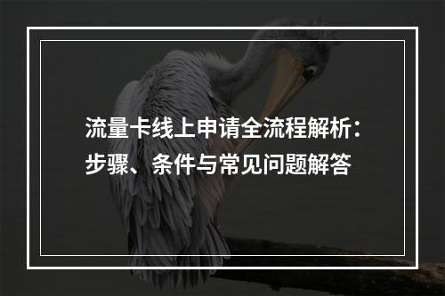 流量卡线上申请全流程解析：步骤、条件与常见问题解答