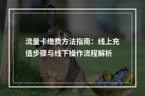 流量卡缴费方法指南：线上充值步骤与线下操作流程解析
