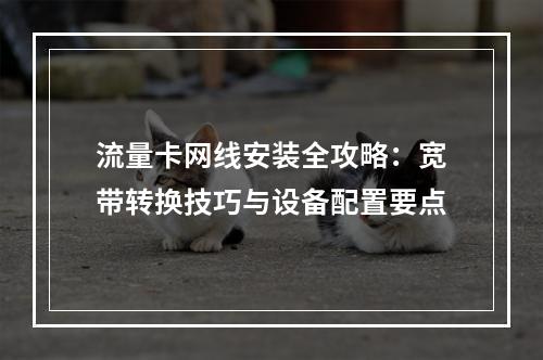流量卡网线安装全攻略：宽带转换技巧与设备配置要点