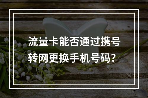 流量卡能否通过携号转网更换手机号码？