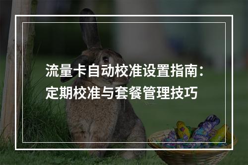 流量卡自动校准设置指南：定期校准与套餐管理技巧