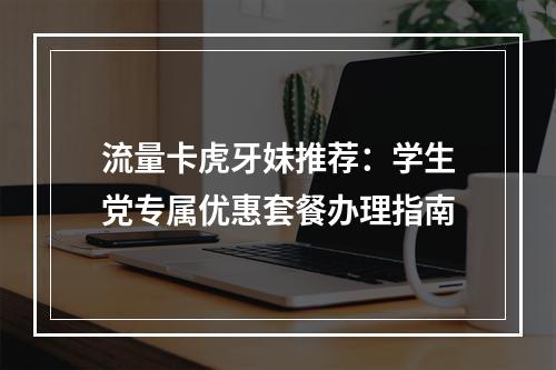 流量卡虎牙妹推荐：学生党专属优惠套餐办理指南
