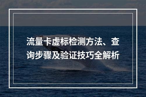 流量卡虚标检测方法、查询步骤及验证技巧全解析