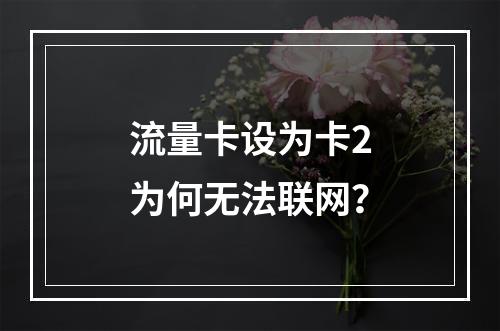 流量卡设为卡2为何无法联网？