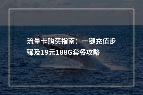 流量卡购买指南：一键充值步骤及19元188G套餐攻略