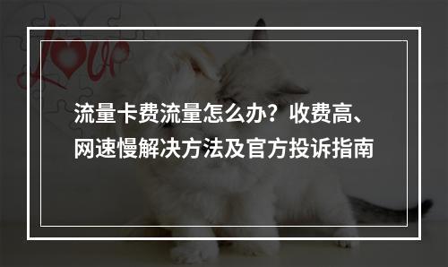流量卡费流量怎么办？收费高、网速慢解决方法及官方投诉指南