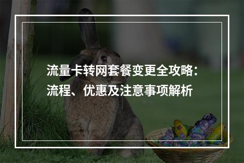 流量卡转网套餐变更全攻略：流程、优惠及注意事项解析