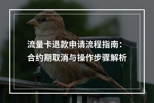 流量卡退款申请流程指南：合约期取消与操作步骤解析