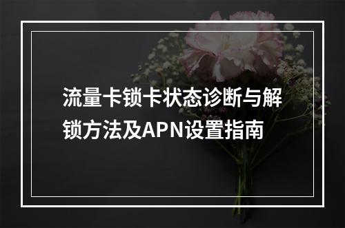 流量卡锁卡状态诊断与解锁方法及APN设置指南
