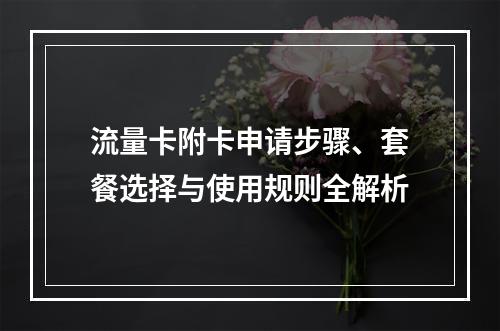 流量卡附卡申请步骤、套餐选择与使用规则全解析