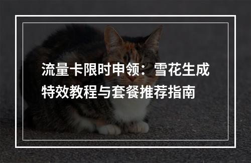 流量卡限时申领：雪花生成特效教程与套餐推荐指南