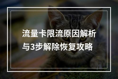 流量卡限流原因解析与3步解除恢复攻略